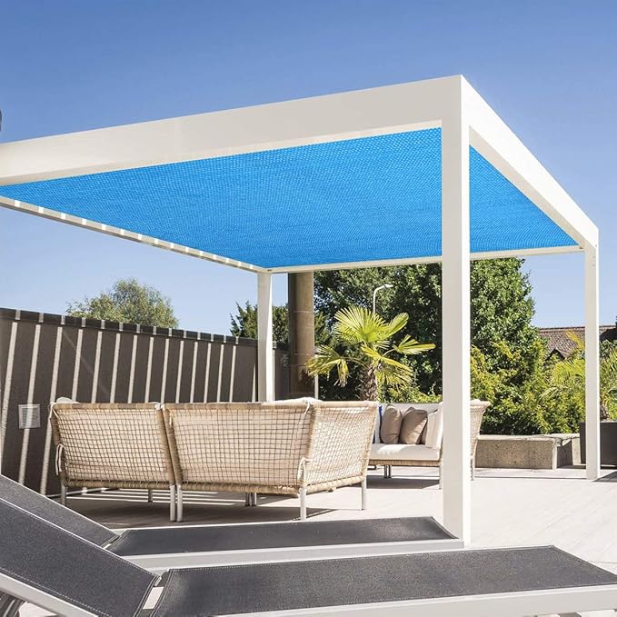 Eden's Decor Straight Flat-Edged Sun Shade Sail Rectangular 4' x 8' Blue - Image 6