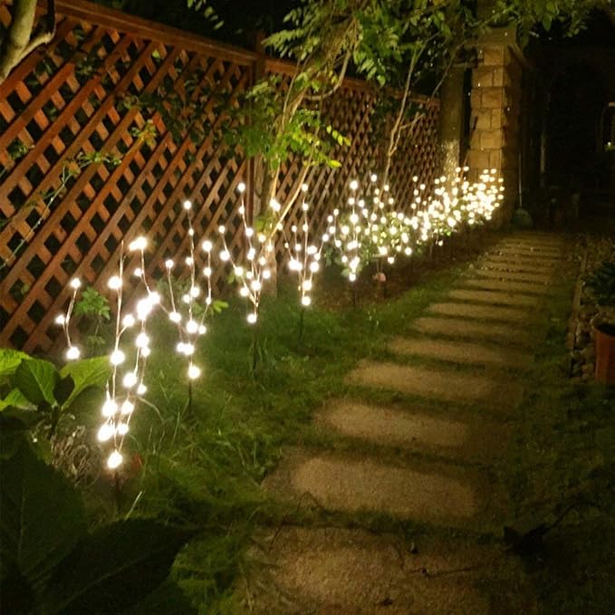 Vanthylit Set of 2 3PK 30" Brown Lighted Twig Stakes 120 Warm White Pathway - Image 3