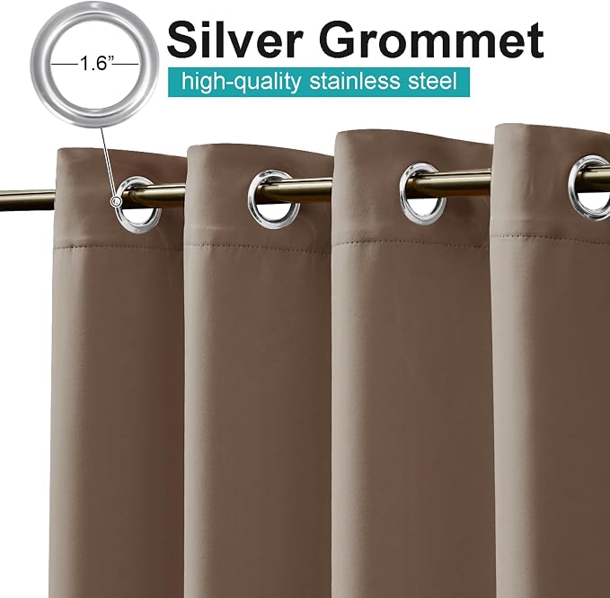 NICETOWN Patio Curtain Waterproof 1 Panel, W52 x L72 inch Premium Thick Privacy - Image 3