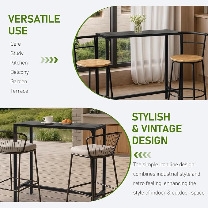 Outvita Outdoor Bar Table, Bistro Rectangle - Image 7
