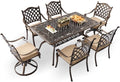 7-Piece Cast Aluminum Patio Furniture, Patio Dining Set by Unknown
