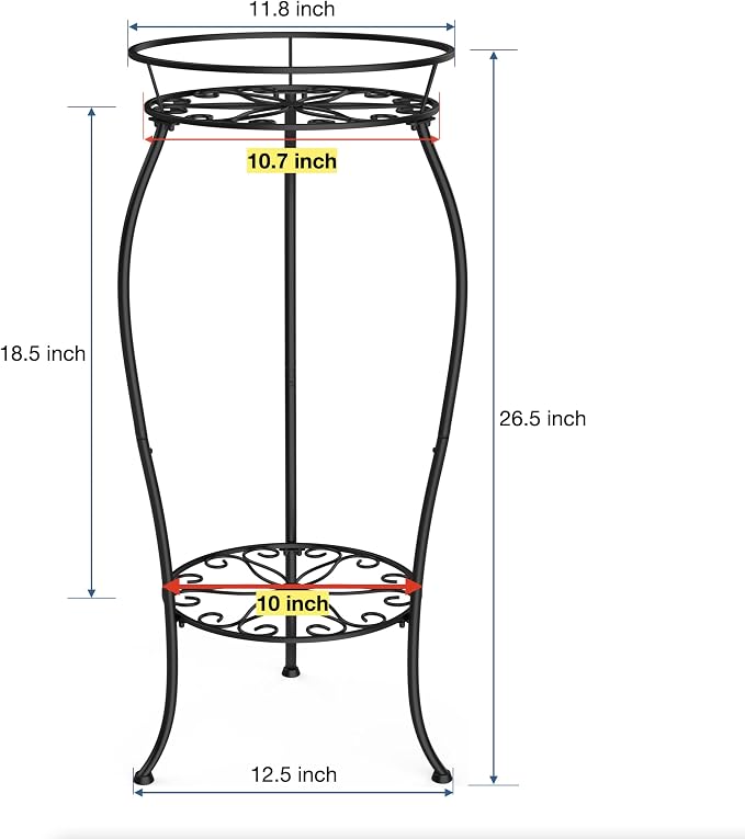 FaithLand 2 Pack Metal Plant Stands, Tall Planter Holder Indoor Outdoor - Image 6