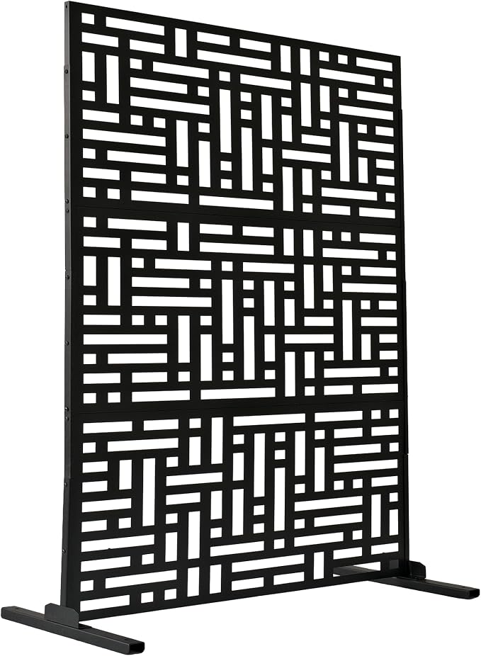 Oakland Living 6 ft. X 4 ft. Black Freestanding Metal Privacy Screen Room by Oakland+Living