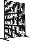 Oakland Living 6 ft. X 4 ft. Black Freestanding Metal Privacy Screen Room by Oakland+Living