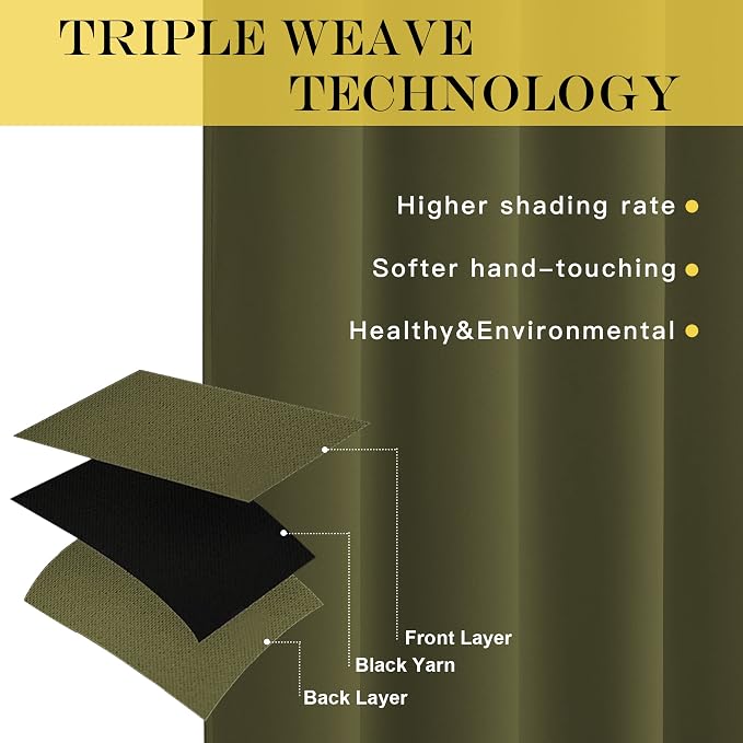 NICETOWN Bedroom Curtain Room Darkening Drapery 102 inches Length - Image 3