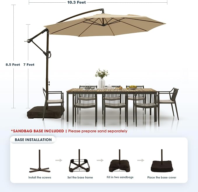 wikiwiki 10ft Patio Umbrella - Image 6