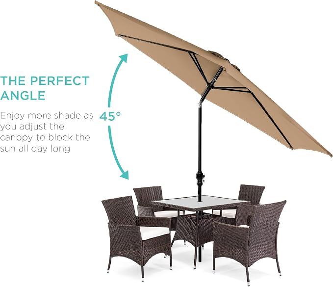 Best Choice Products 10ft Outdoor Table Compatible Steel Polyester Market Patio - Image 2