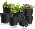 Plant Pots 4/5/5.5/6/6.5/7/8 Inch Self Watering Pots, 7 Pack Plastic Planters by SQKH