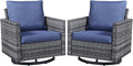 Belord Wicker Chairs Outdoor Bistro Set Oversize Patio Swivel Rocker, Rattan by Belord