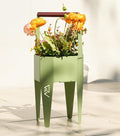 Planter with Stand, Metal 2 in 1 Portable Planter with Grow Bags & Handle by SculptingLightGarden