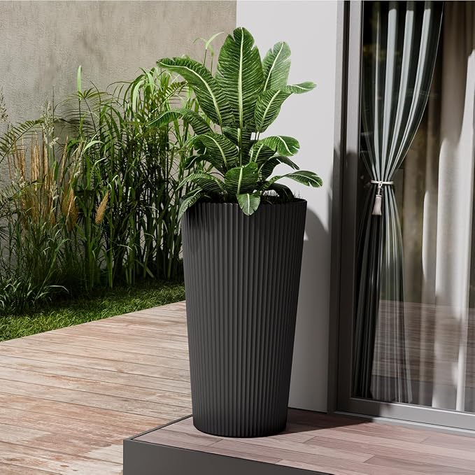 23.6" Tall Planters for Outdoor Plants, Large Outdoor Planters for Front Porch - Image 7