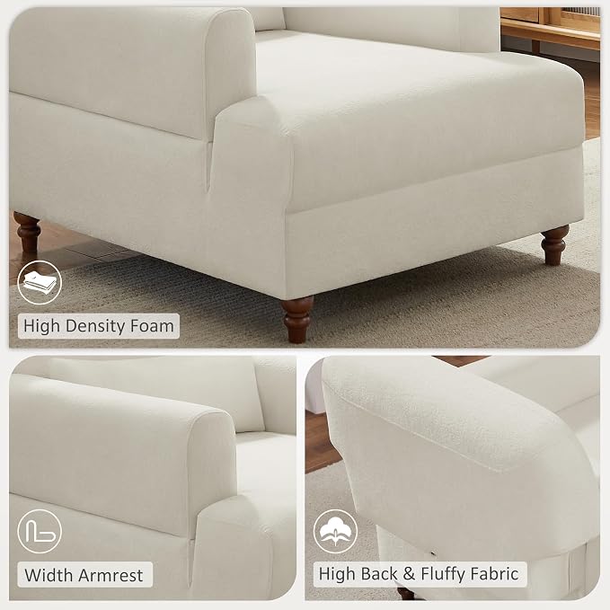 Oversized Chaise Lounge Chair Set of 2, Cloud Fluffy Chaise Sofa Recliner - Image 9