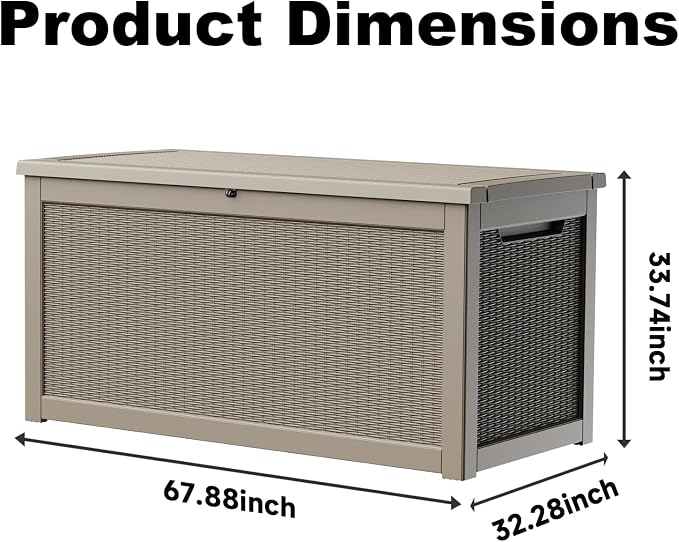 310 Gallon Lockable Outdoor Storage Box – Waterproof Resin Deck Box - Image 2