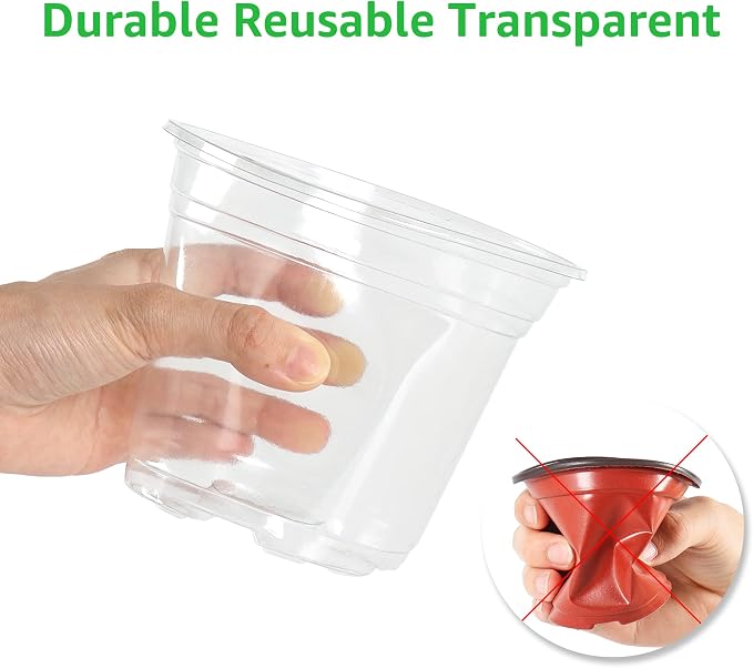 36 Packs 5/4/3.5 Inch Clear Nursery Pots - Image 4