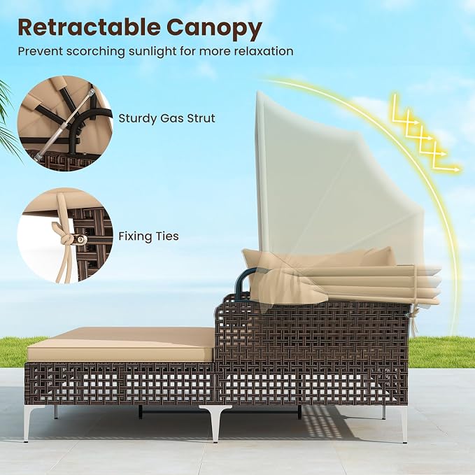 Tangkula Outdoor Rattan Daybed - Image 6