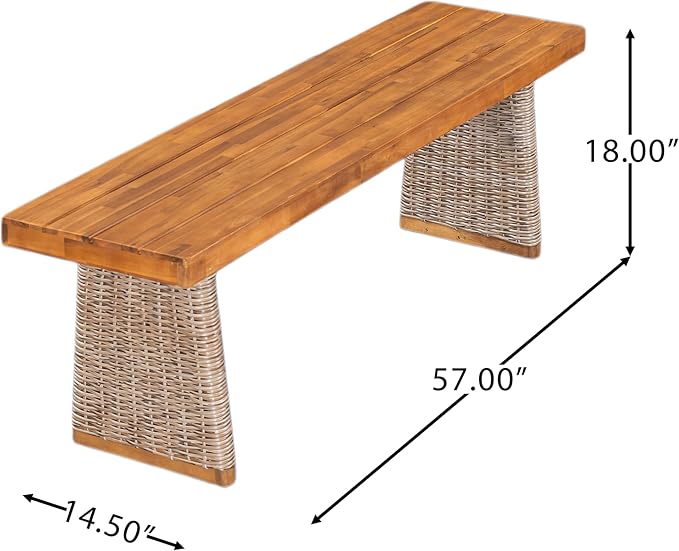 Christopher Knight Home Pasco Acacia Wood Outdoor Dining Table Set - Image 6