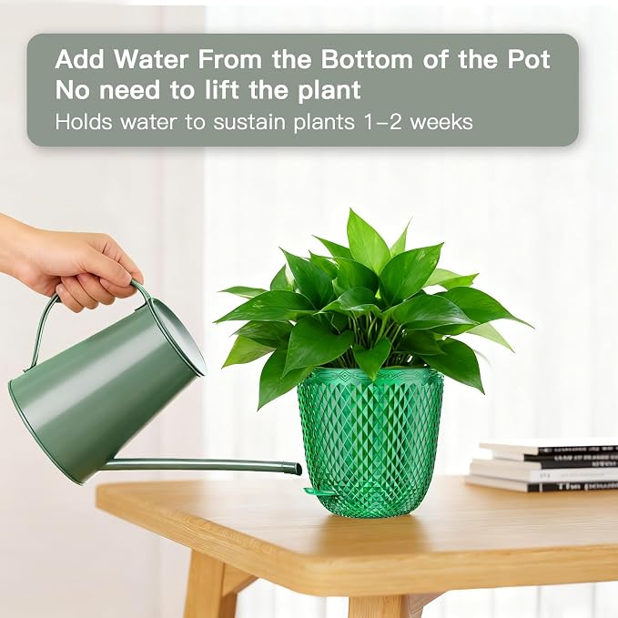 QCQHDU Self Watering Hanging Pots, 2 Pack 7.2 Inch Hanging Planters - Image 4