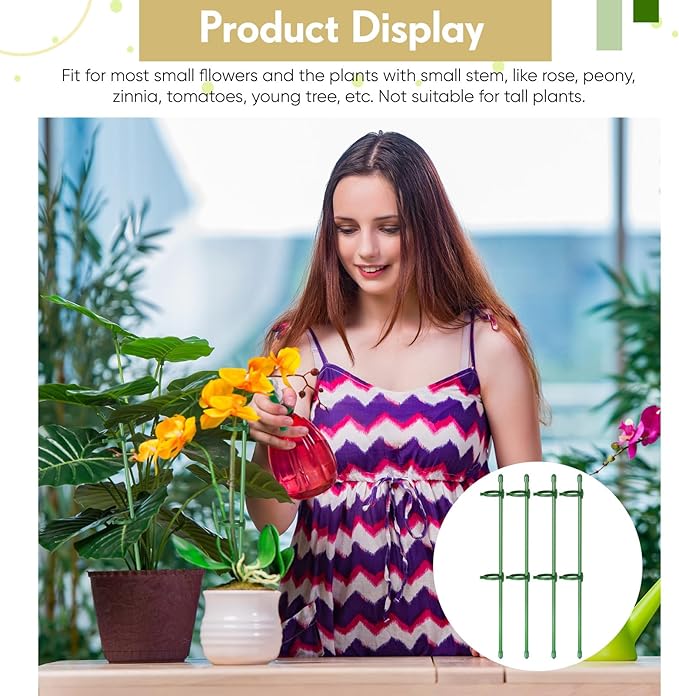 meekoo 60 Pcs Adjustable Garden Plant Support Stakes Single Stem Plant Cage - Image 5