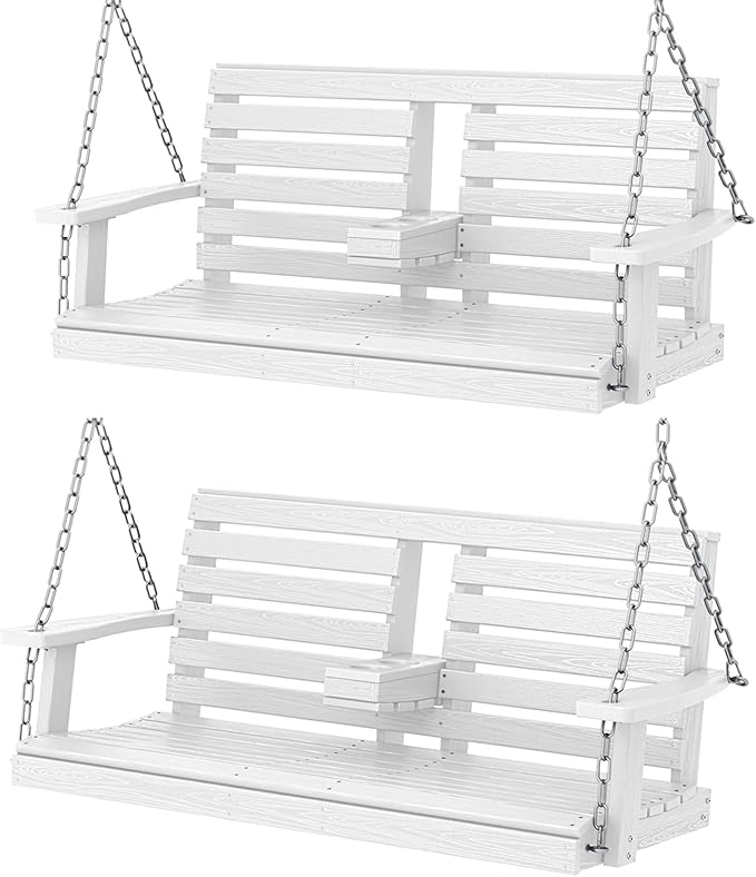 KINGYES Outdoor Hanging Porch Swing Set of 2, Waterproof Swing by KINGYES