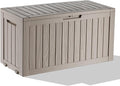 75 Gallon Waterproof Outdoor Storage Box, Resin Deck Box, Lockable Outside by MAIUSCOLI