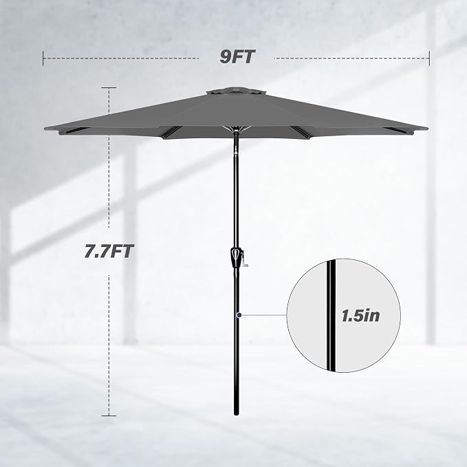 Simple Deluxe 9' Patio Umbrella Outdoor Table Market Yard Umbrella - Image 2