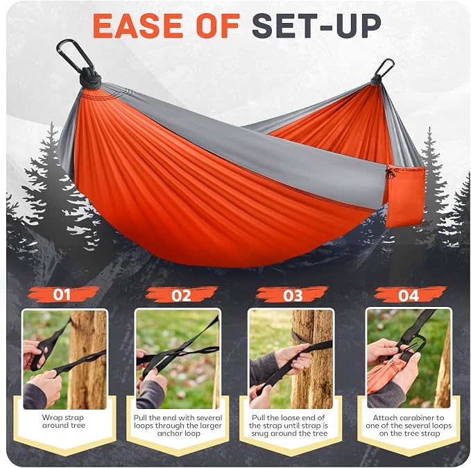 Camping Hammock Lightweight, Portable Hammocks Parachute Hammock - Image 4