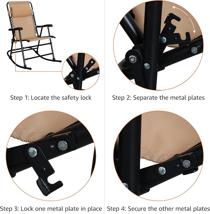 Amazon Basics Outdoor Portable Folding Rocking Chair - Image 7