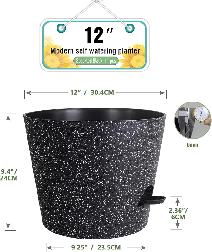 12 inch Large Self Watering Pots, Plant Pots - Image 2