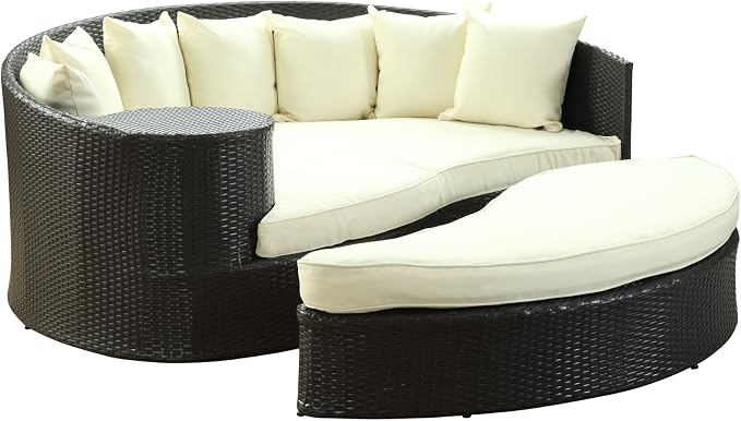 Modway Taiji Outdoor Patio Daybed in Espresso White - Image 3