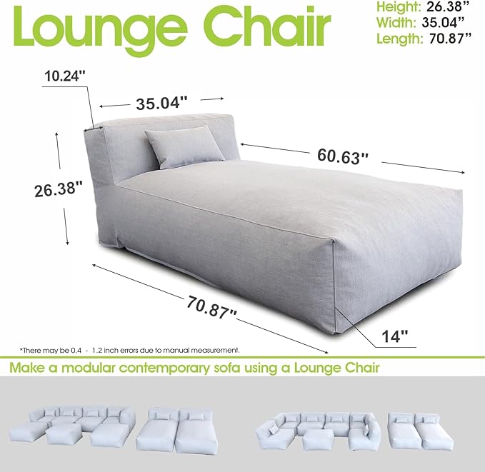 Outdoor Bean Bed Chair Sun Lounger, Outdoor Couch Sofa - Image 2