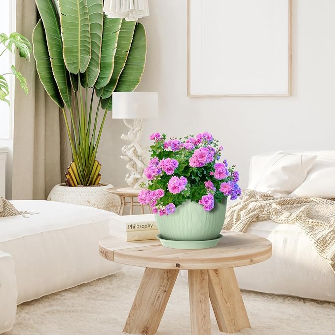 Large Flower Pots 12/10/9 inch, 3 Set Wide Plant Pots - Image 5