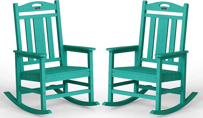 Ciokea Oversized Outdoor Rocking Chairs Set of 2, 380lbs Heavy-Duty Large Patio by CIOKEA