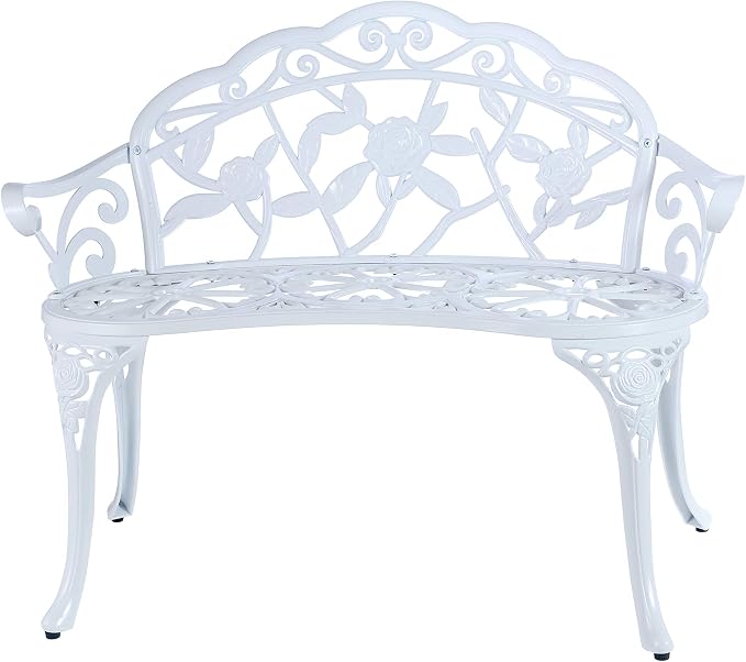 Patio Balcony Bench Double Seat, Anti-Rust Cast Aluminum Patio Garden Bench by C%2FG+patio+casa