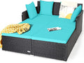 HAPPYGRILL Outdoor Rattan Daybed Patio Loveseat Sofa Set by HAPPYGRILL
