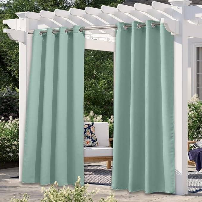 NICETOWN Outdoor Curtains for Patio Waterproof 95 inches Long 2 Panels by NICETOWN