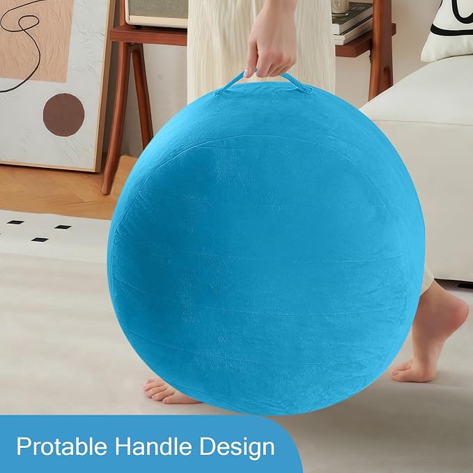 MeMoreCool Round Stuffed Pouf Ottoman Foot Rest, Floor Pouf Foot Stool - Image 8