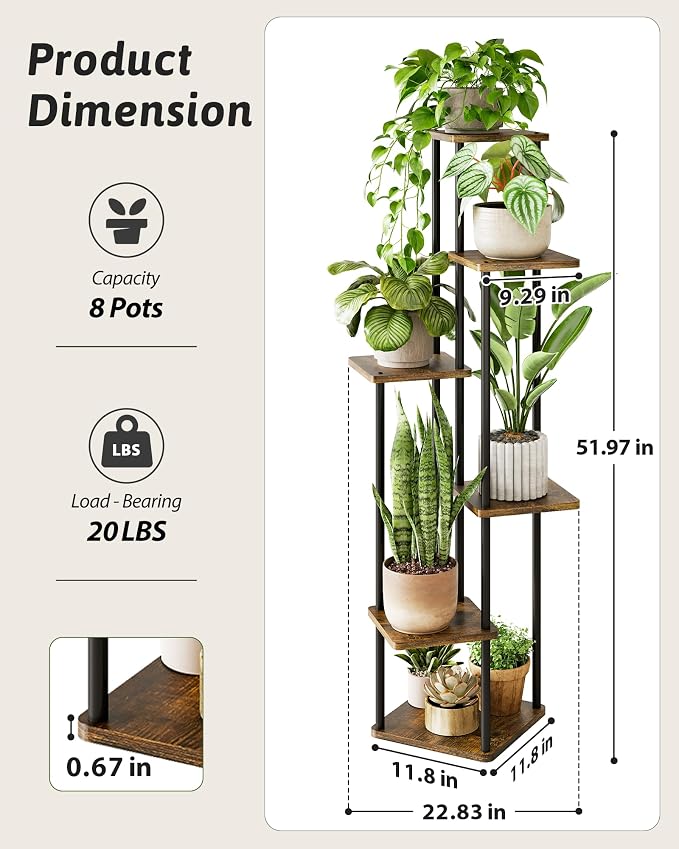 Corner Plant Stand Indoor 6 Tiered Plant Shelf - Image 4
