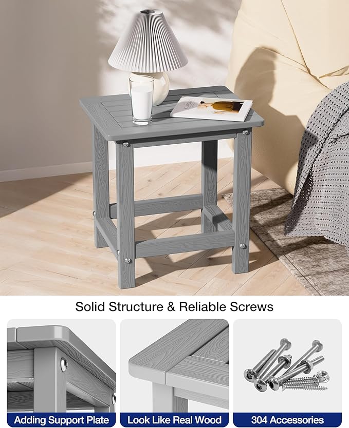 YEFU Outdoor Side Table for Patio: 16" HIPS Weather - Image 6