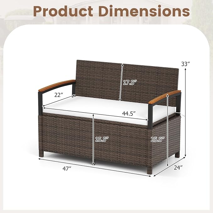 Tangkula 46 Gallon Outdoor Bench - Image 2