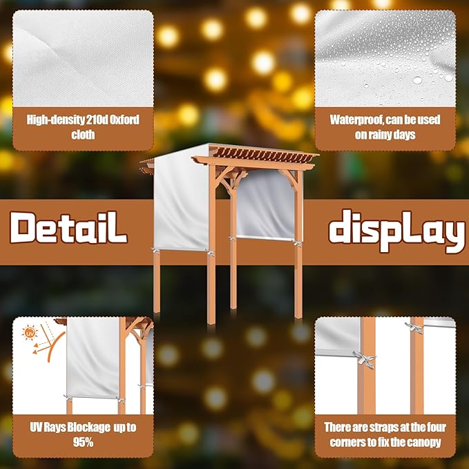 Universal Pergola Replacement Canopy Outdoor Canopy Shade Cover Waterproof - Image 3