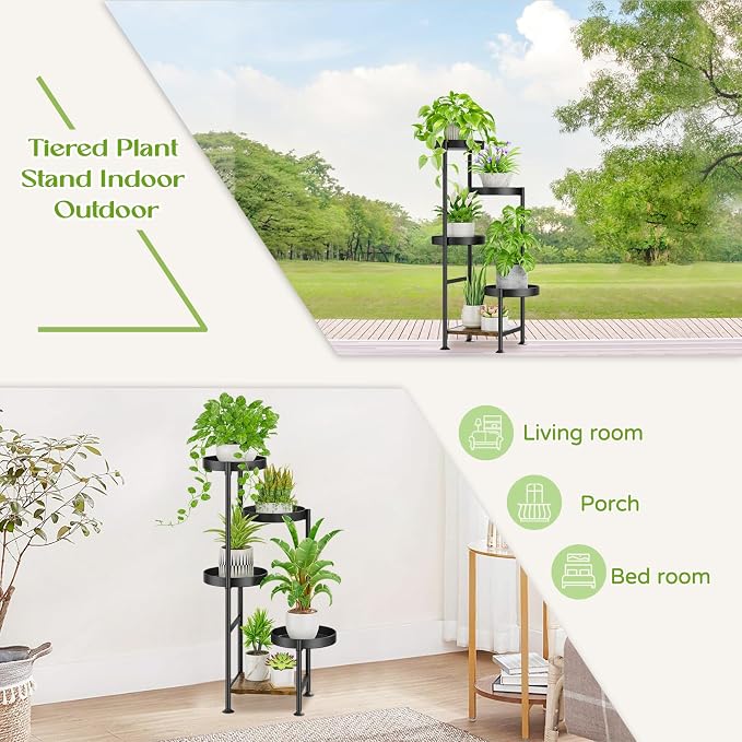 Plant Stand Indoor Outdoor, 5 Tier Metal Flower Pot Shelf Holder Clearance - Image 5