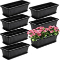 Fasmov 7 Pack 17 Inches Flower Window Box Plastic Vegetable Planters by Fasmov