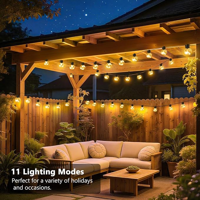 Outdoor String Lights, 25ft 20 LED Bulbs Hanging Patio Lights Dimmable - Image 4
