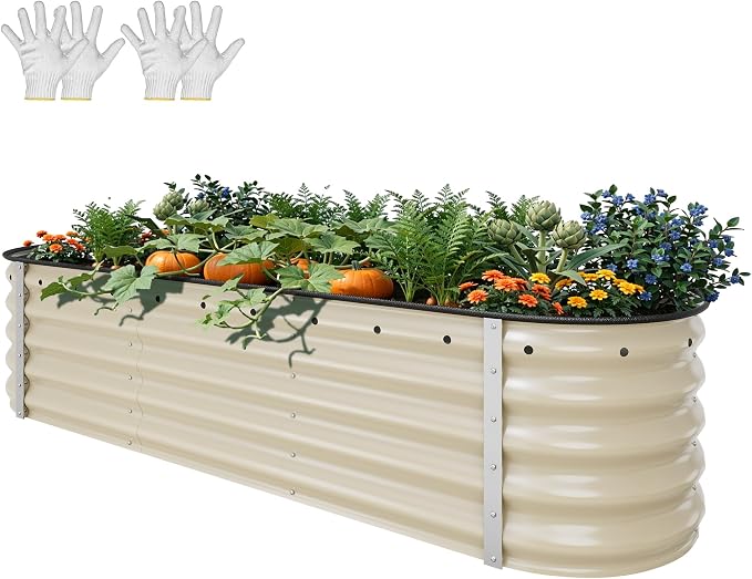 YITAHOME 17" Tall 6 in 1 Large Raised Garden Bed Kit, 6.5x2x1.4ft Galvanized by YITAHOME