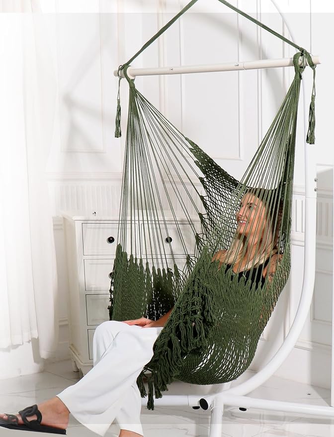 Chihee Hammock Chair Super Large Hanging Chairs Soft-Spun Cotton Rope Woven - Image 6