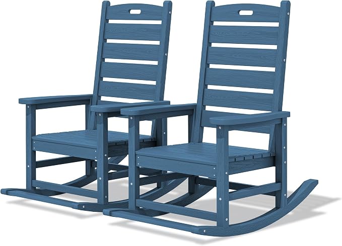 SERWALL Outdoor Rocking Chair Set of 2, Oversized Rocking Chair by SERWALL