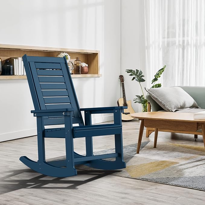 GREENVINES Outdoor Rocking Chairs | Set of 4 | Porch Rocker | HDPE Plastic | - Image 5
