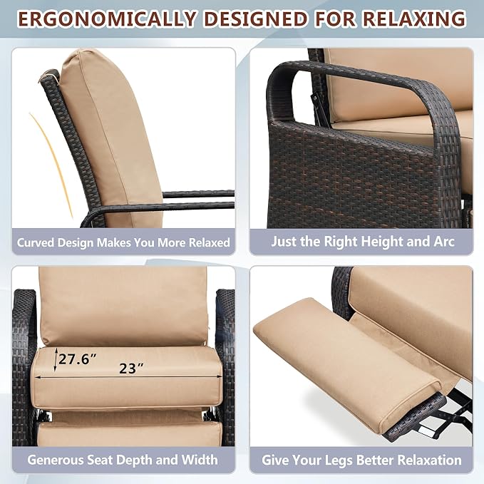 ATR ART TO REAL Outdoor Recliner, Outdoor Wicker Recliner Chair - Image 7