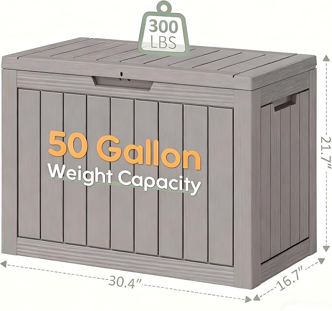 Outdoor Storage Box, Resin Deck Boxes Indoor and outdoor, Waterproof Storage - Image 2