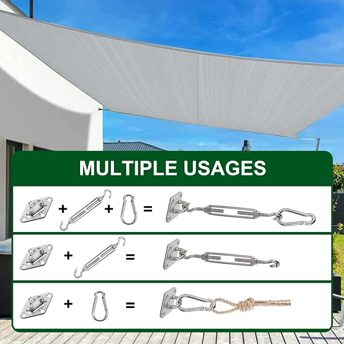 YOFIT 80 Pcs Shade Sail Hardware Kit 6 inch - Image 5
